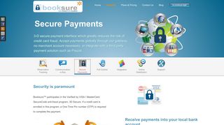 Secure Payments - Booksure™ Booking System Feature - Booksure.com