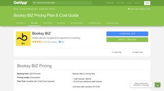Booksy BIZ Pricing Plan & Cost Guide | GetApp®