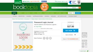 Password Login Journal, Internet Address and ... - Booktopia