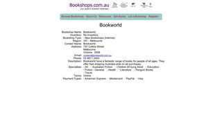 Bookworld - Bookshops.com.au