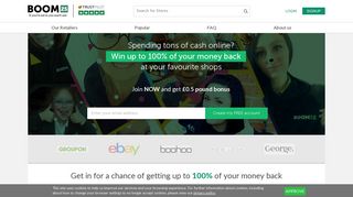 Boom25 - Win all your cash back for shopping online!