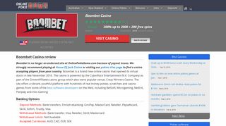 Boombet Casino review | Instant play online pokies site