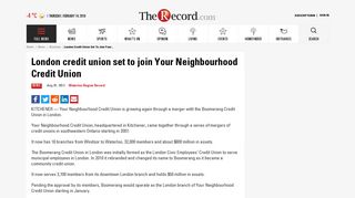 London credit union set to join Your Neighbourhood Credit Union ...