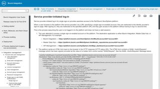 Service provider-initiated log-in - Boomi Integration User Guide - Dell ...