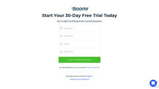 Sign Up for Boomr Employee Time Tracking Free for 30 Days