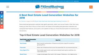 6 Best Real Estate Lead Generation Websites for 2018