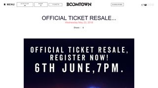 Official Ticket Resale... | Boomtown Chapter 11 - A Radical City - 7th ...