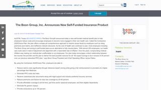 The Boon Group, Inc. Announces New Self-Funded Insurance Product ...