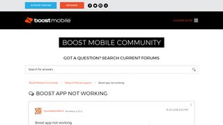 Boost app not working - Boost Mobile Community