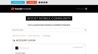 Account login - Boost Mobile Community