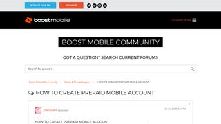 HOW TO CREATE PREPAID MOBILE ACCOUNT - Boost Mobile Community