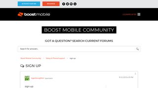 sign up - Boost Mobile Community