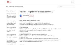 How do I register for a Boost account? – Boost