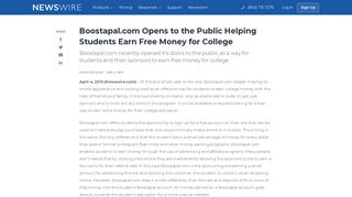 Boostapal.com Opens to the Public Helping Students Earn Free ...