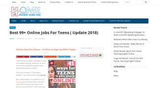 Best 99+ Online Jobs For Teens ( Update 2018)