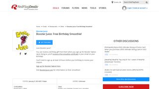 Booster Juice: Free Birthday Smoothie! - RedFlagDeals.com