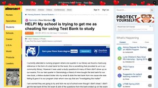 HELP! My school is trying to get me as cheating for using Test Bank to ...