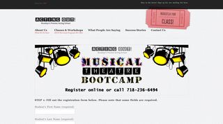 Summer Bootcamp Signup Form | ACTING OUT! - Brooklyn