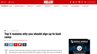 Top 5 reasons why you should sign up to boot camp - Hello Magazine