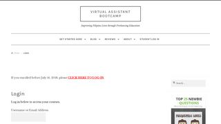 Login - Virtual Assistant Bootcamp