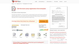 Boot Camp Registration Form Template - Fill Online, Printable ...