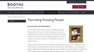 Recruiting Amazing People - Booths Recruitment - Love the difference