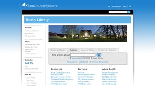 Eastern Illinois University :: Booth Library Homepage