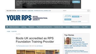 Boots UK accredited as RPS Foundation Training Provider | News in ...