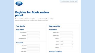 Register for Boots review panel - the Boots review panel