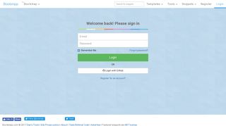 Login to free code playground for Bootstrap - Bootsnipp