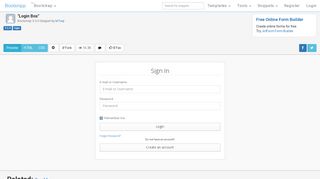 Bootstrap Snippet Login Box using HTML CSS Bootstrap - Bootsnipp