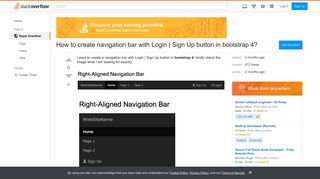 How to create navigation bar with Login | Sign Up button in ...