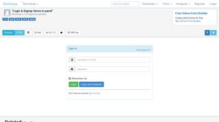 Bootstrap Snippet Login & Signup forms in panel using HTML ...