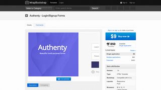 Authenty - Login/Signup Forms | WrapBootstrap