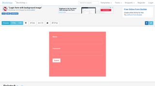Bootstrap Snippet Login form with background image using HTML CSS
