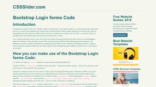 Bootstrap Login forms Code - CSS Slider