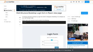 Well-Structure Bootstrap Login form in Razor view page - Stack ...