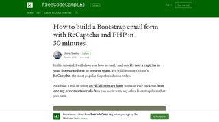 How to build a Bootstrap email form with ReCaptcha and PHP in 30 ...