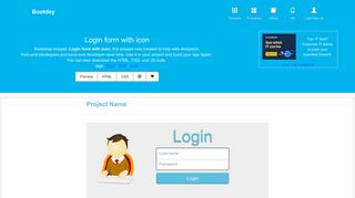 Bootstrap snippet. Login form with icon - Bootdey