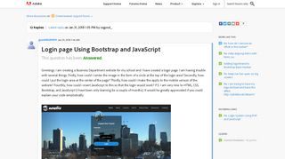Login page Using Bootstrap and JavaScript | Adobe Community ...