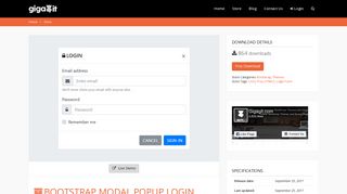 Bootstrap Modal Popup Login Form with Validations | GIGAGIT.com