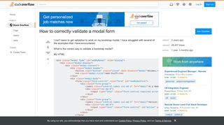 How to correctly validate a modal form - Stack Overflow