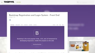 Bootstrap Registration and Login System - Front End - TechPool