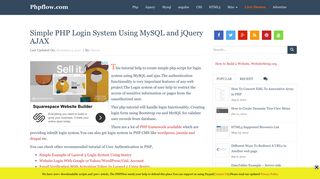 Simple PHP Login System Using MySQL and jQuery AJAX - Phpflow ...