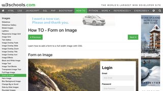 How To Add a Form to an Image - W3Schools