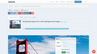 Bootstrap login form with background image