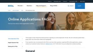 Online Applications FAQs | BOQ