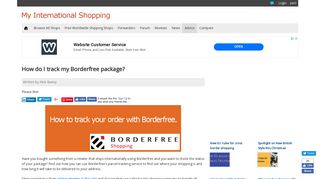 How do I track my Borderfree package? | MyInternationalShopping.com