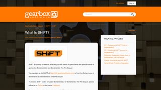 What is SHiFT? – Gearbox Software Support