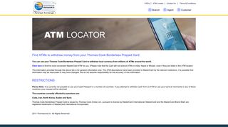 ATM Locator - Thomas Cook